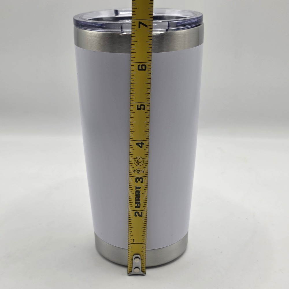 Travel Tumbler Set 2pc White Stainless Steel Insulated Travel Mug Minimalist - Picture 7 of 12
